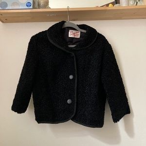 Cropped vintage curly wool coat